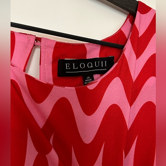 Eloquii Printed Flare Sleeve Dress - Picture 3 of 5